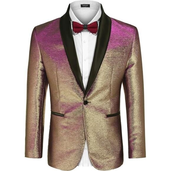 Men's Tuxedo Jacket Slim Fit Shawl Lapel Blazer Suit Jackets for Party Prom - Picture 7 of 7